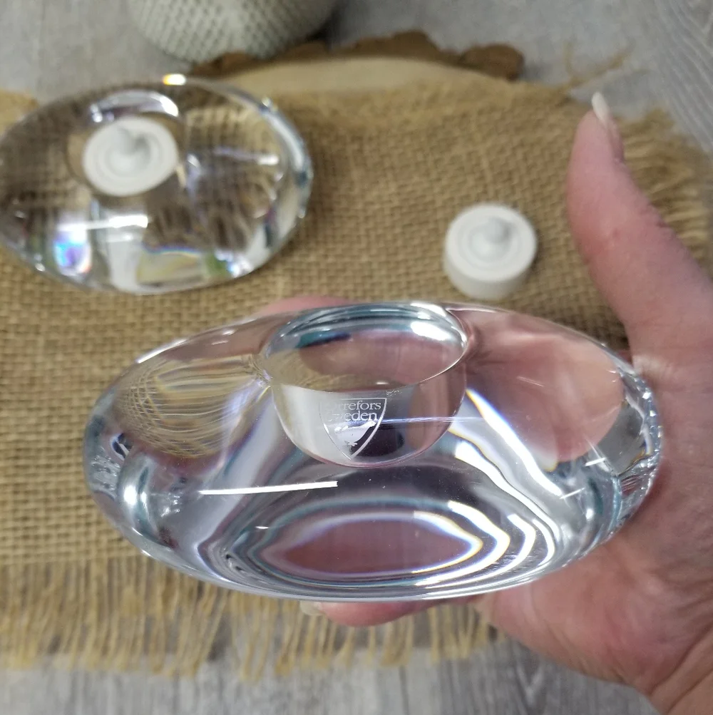 Orrefors Swedish Crystal Votive Holders